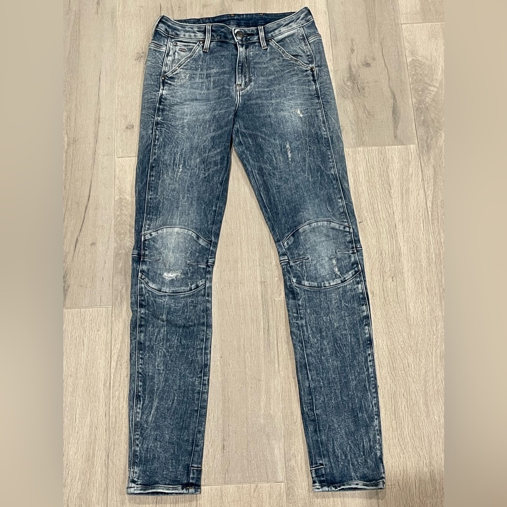 G-Star Raw Light Vintage Destroyed Skinny Women’s Jeans size 25/30 Strechy - Picture 6 of 10
